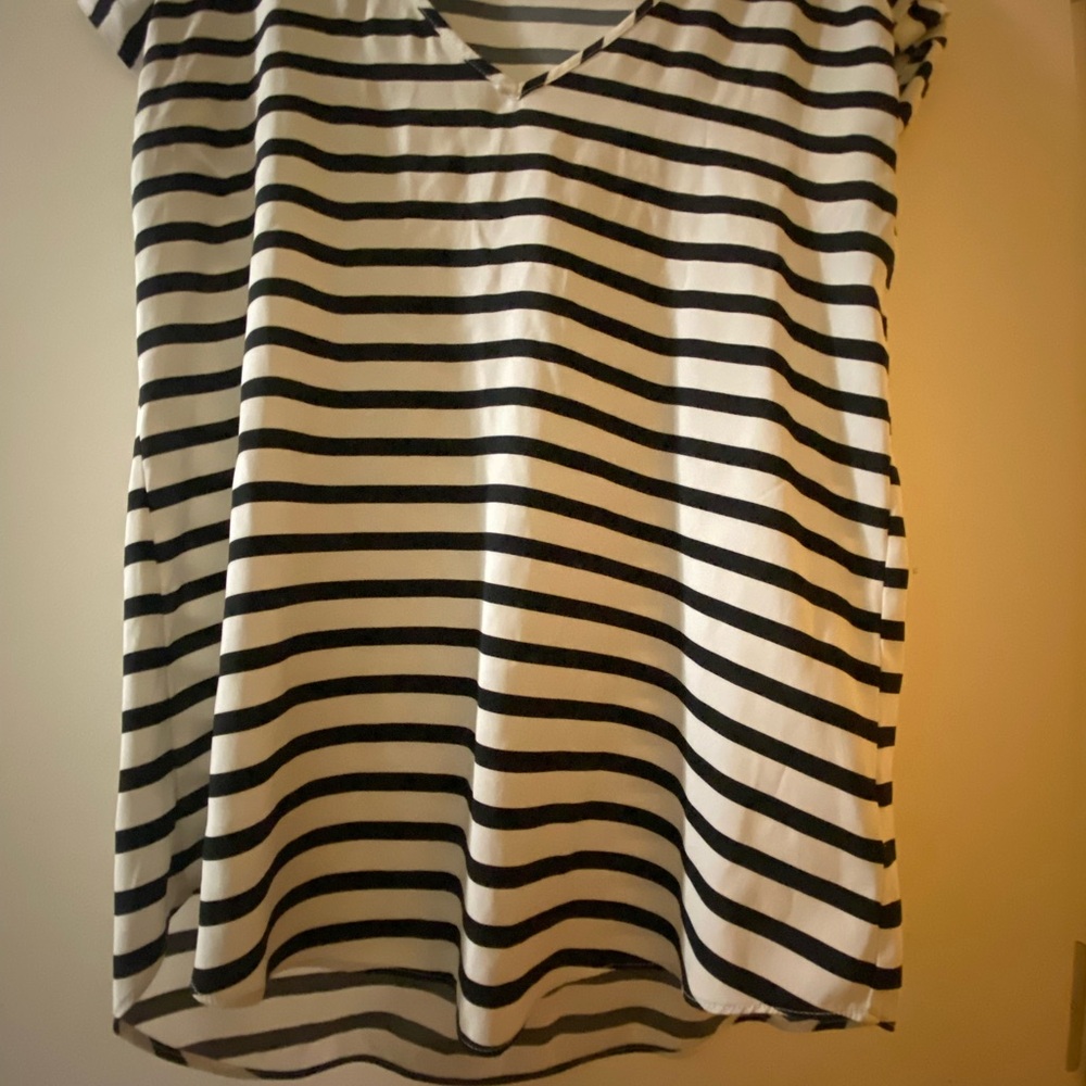 Black and White Striped Women's Top from Express size small